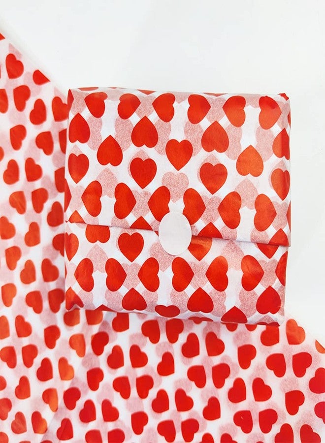 MORANTI 25 Sheets Red Heart Bulk Tissue Paper Gift Wrap 19.7 x 27.5 Inch Gift Bags Decor Tissue Paper for Valentine's Day Wedding Bridal Showers Party - Image 2